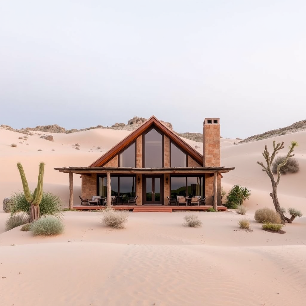 a lodge inspired by desert sand dunes - Image