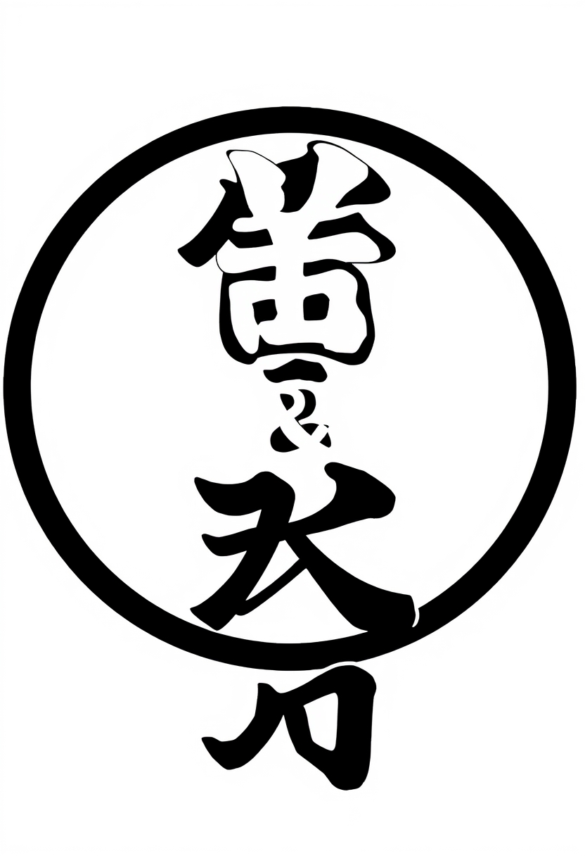 Japanese style logo, black and white, with the letters SC&A that look like ideograms