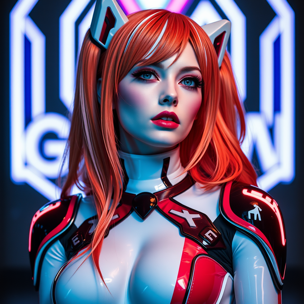 woman latex neon genesis evangelion cosplayer