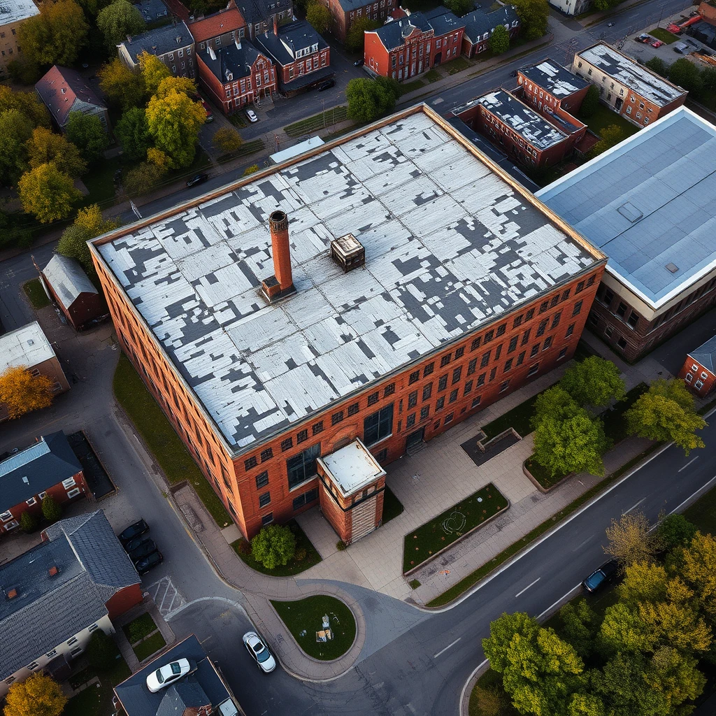 an aerial view of the Boardman and Gray piano factory in Albany New York