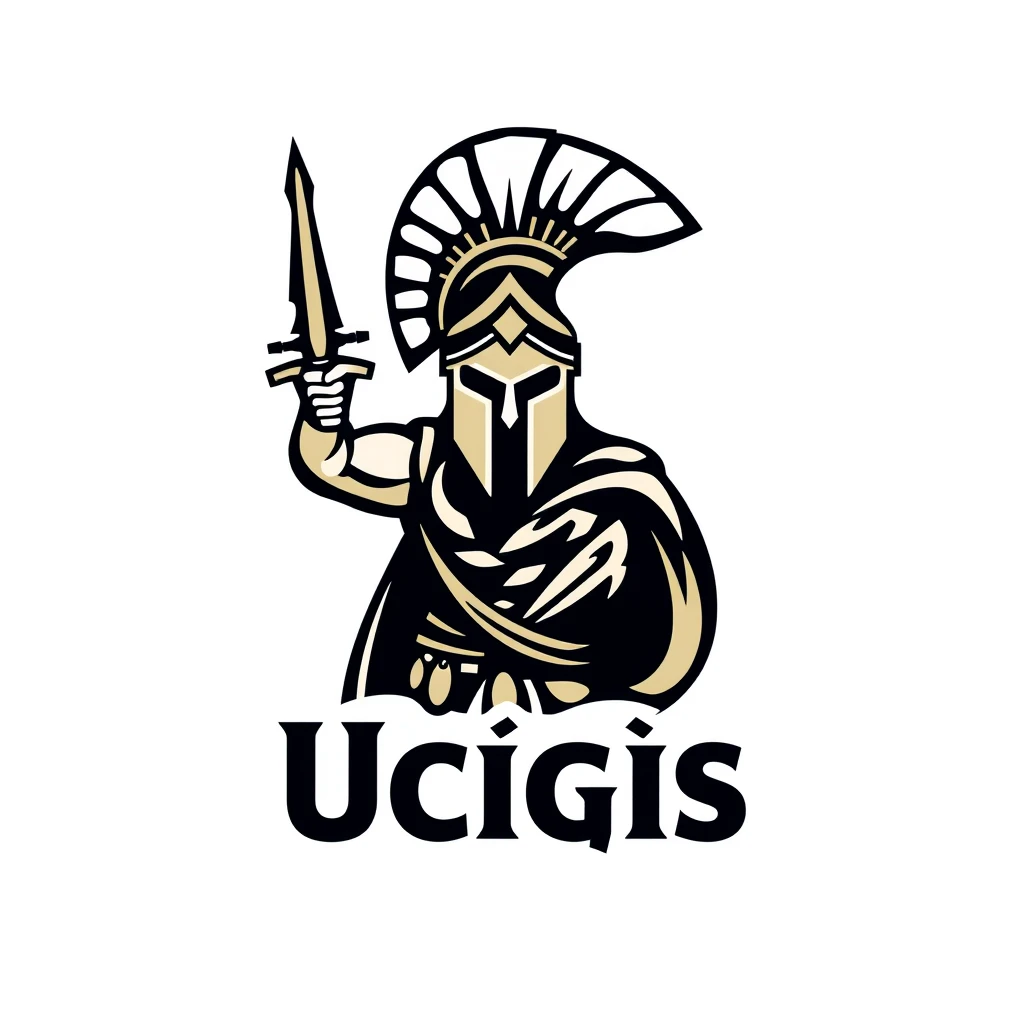 "Ucįgās" Logo design of a Spartan