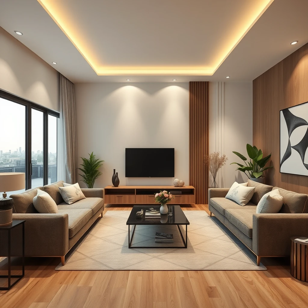 Ultra HD interior design of living room