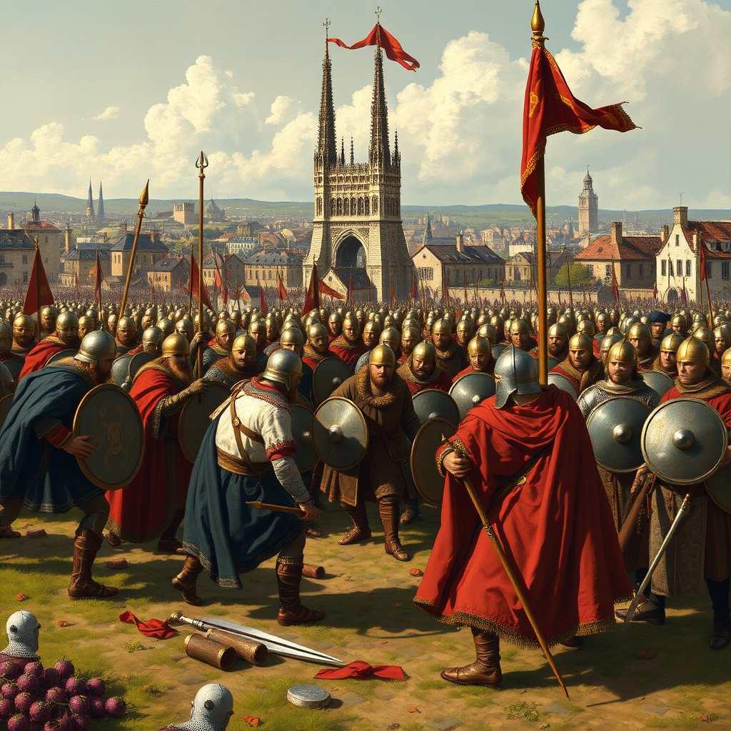 Siege of Paris by the Vikings in 845 - Image