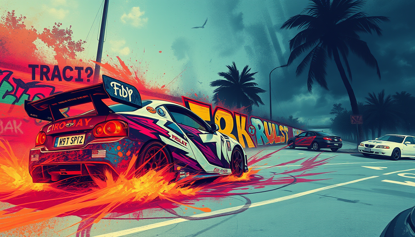 Street racing art in graffiti style - Image