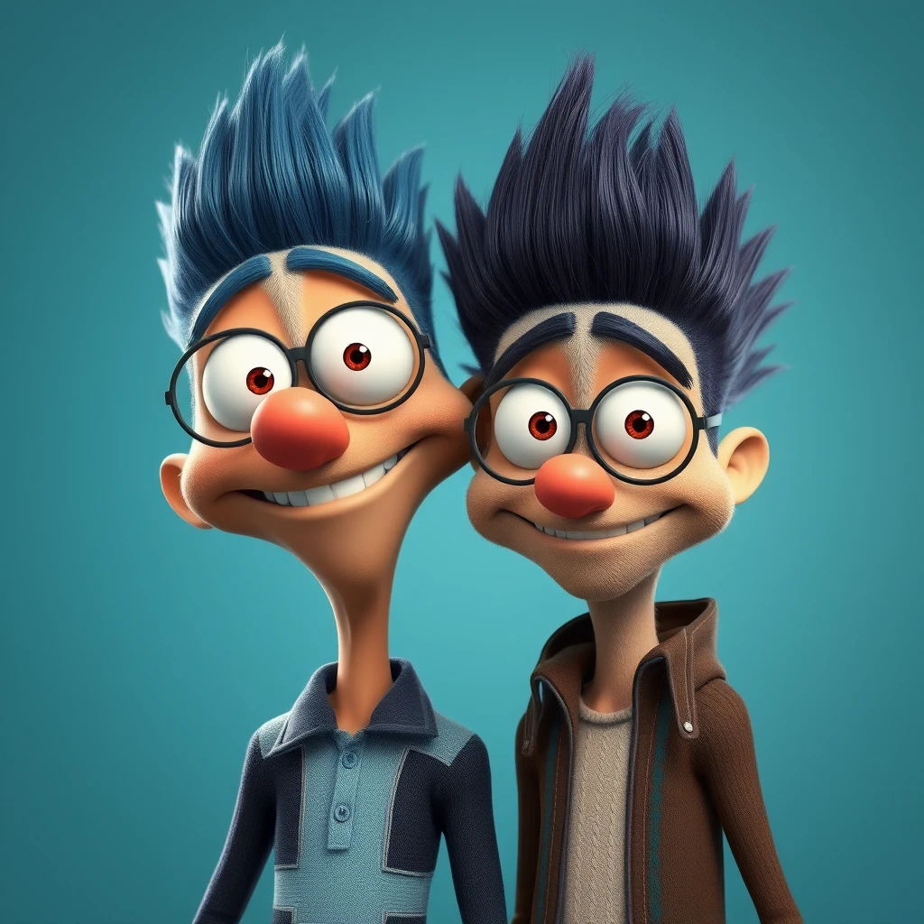 Create a realistic, photorealistic human version of Mordecai and Rigby, humanoid. - Image