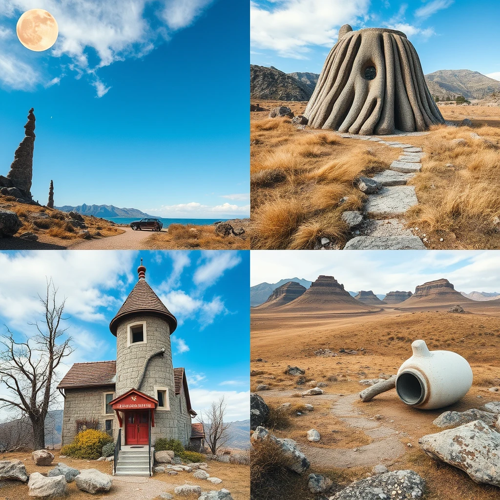 a collage of different weird places - Image