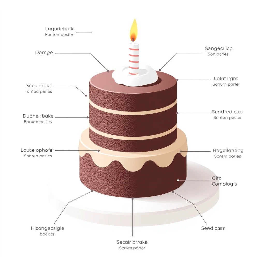 schematic image of cake