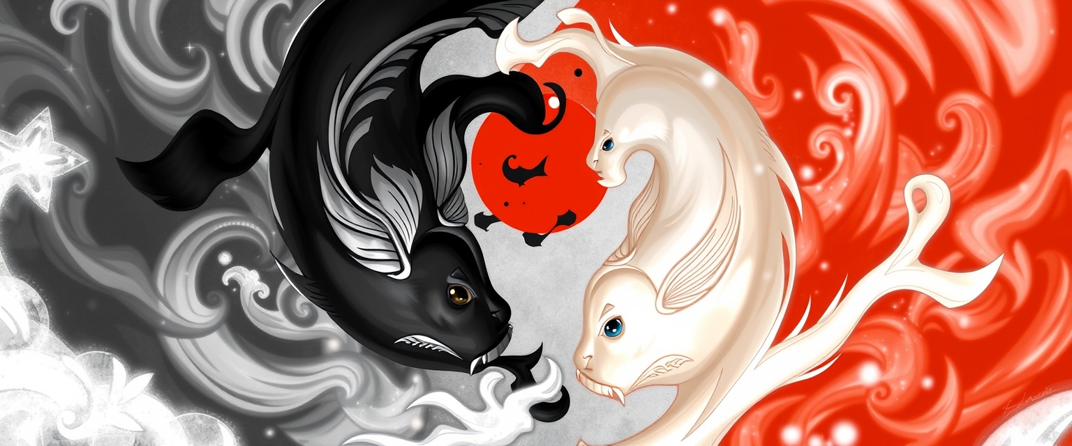 Koi yin yang trending on ArtStation. - Image