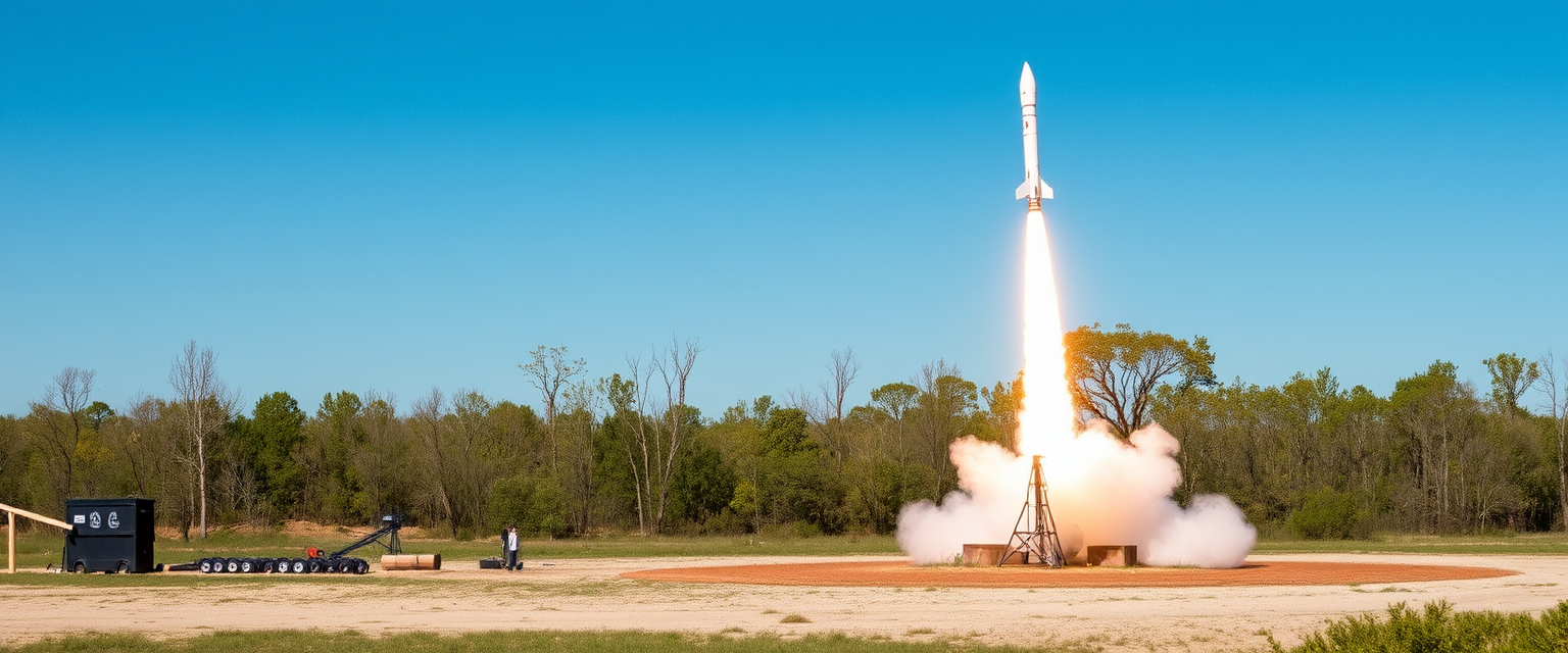 Raptor 3 rocket in the shooting ground.