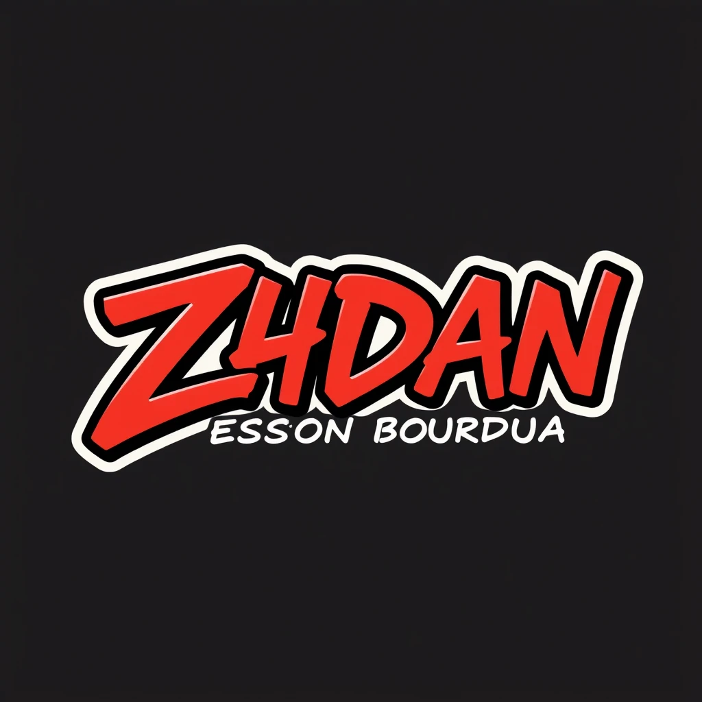 Lettering logotype of "Zhdan Design Bureau" in cute graffiti style - Image