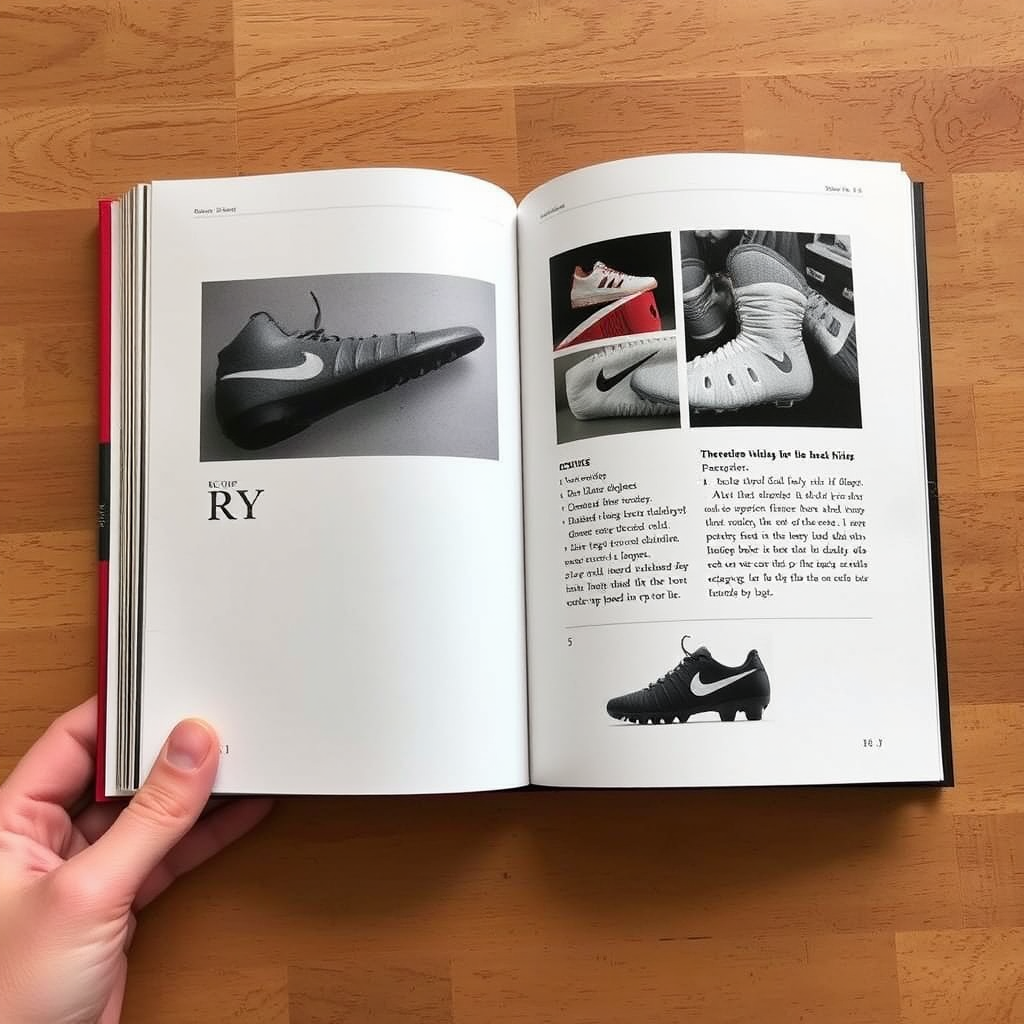 Book with recipe to create Nike shoes using the 'cutting' process, with brand 'RY'. - Image