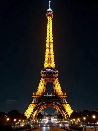 Eiffel Tower in Paris at night