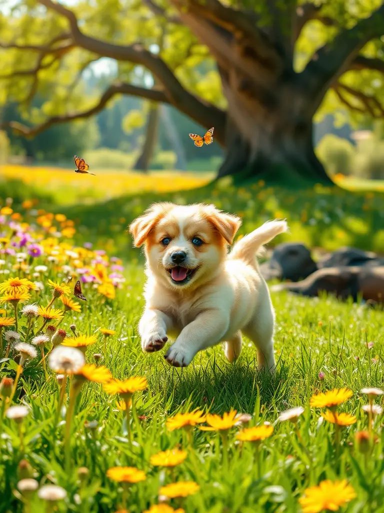 a dog running created by Flux Schnell